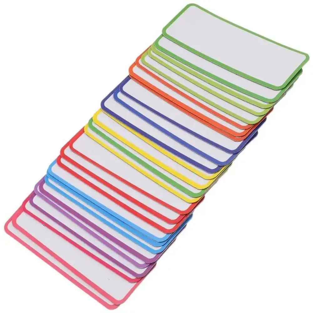 27pcs 내구성 지울 수 있는 태그 보드 9가지 색상 휴대용 자기 라벨 화이트보드 사각형 편리함