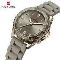 NAVIFORCE Original Design Fashion Ladies Wristwatch Women High Quality Waterproof Silicone Band Watch Dress Casual Female Clock