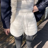 LanCharm 2025 Autumn Winter Korean High-Waisted Warm Women's Casual Pants Diamond-Patterned Thickened Slimming Boots Shorts - Image 3