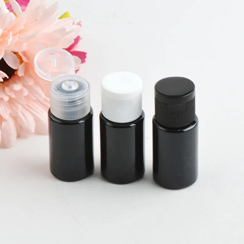 

200 X 10ml Plastic PET Black Flip Lid Lotion Bottles Cosmetic Shampoo Sample Containers Jars Travel Liquid Refillable Vials