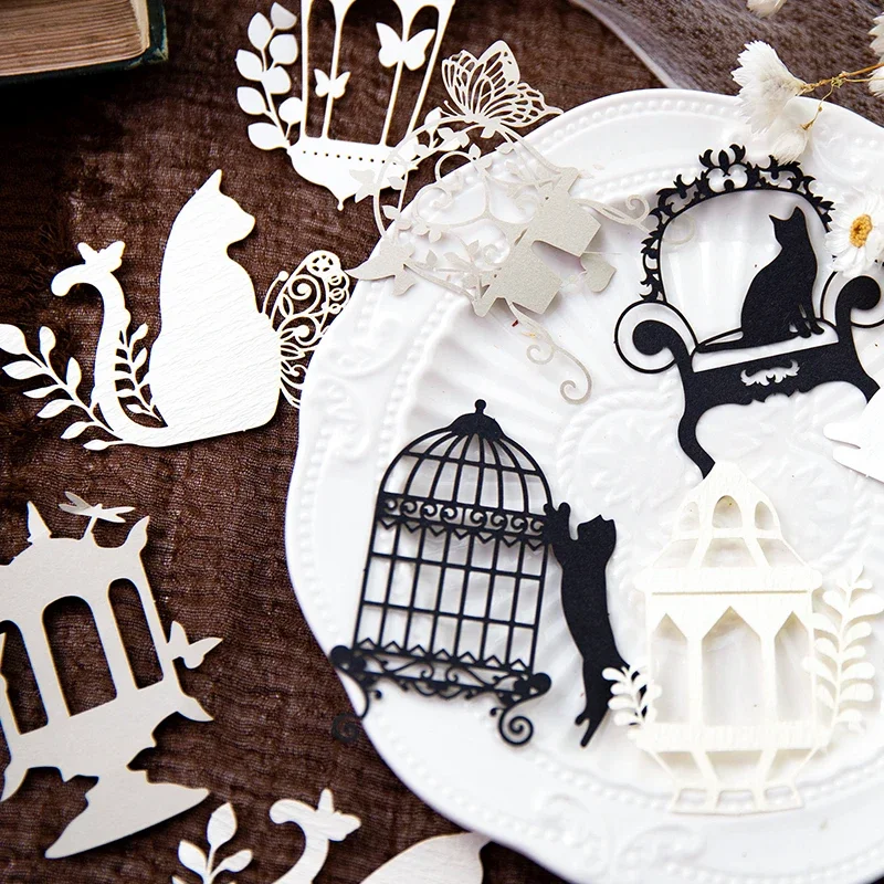 10 pcs/pack Material paper hollowed out decoration artistic handbooks material decoration collage and backing paper 6 kinds 5