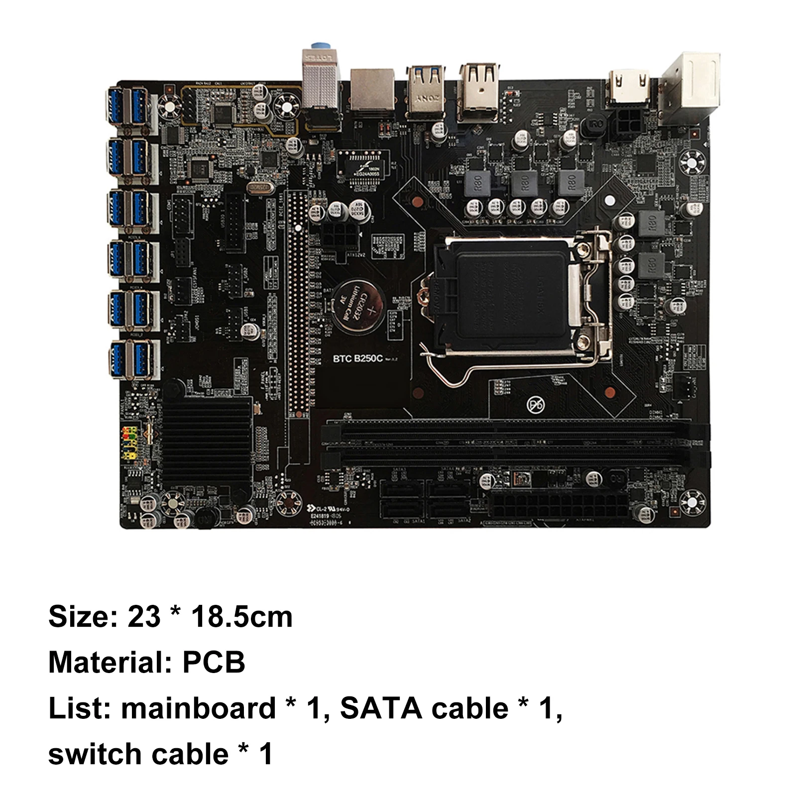 B250C BTC ǻ , 12P Ƽ Ʈ ̺ ,  pcie 1X To USB 3.0 ̽ ̴  , ǻ ׼