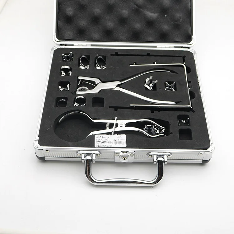 

Dental Instrument Stainless Steel Rubber Dam Frame Forceps Clamps Punch Puncher Kit