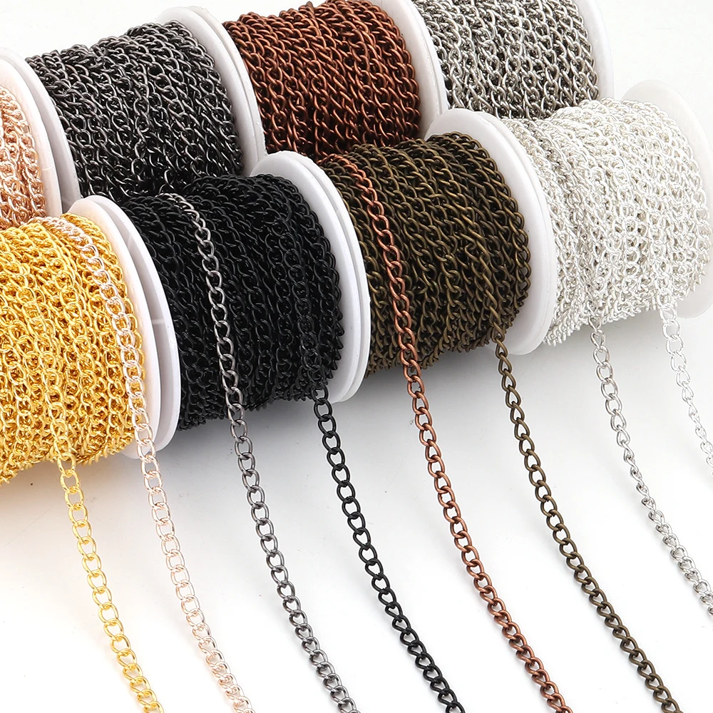 10 Yards/Rolle Metall Eisen Kette Halskette Link Kette Bulk Kette Für Schmuck Machen Erkenntnisse DIY Halskette Armband kette Zubehör – Detail 2