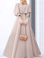 2023 ZANZEA Vintage Muslim Dress Women Long Sleeve Maxi Solid Sundress Robe Femme Oversized Female Marocain Turkish Vestidos