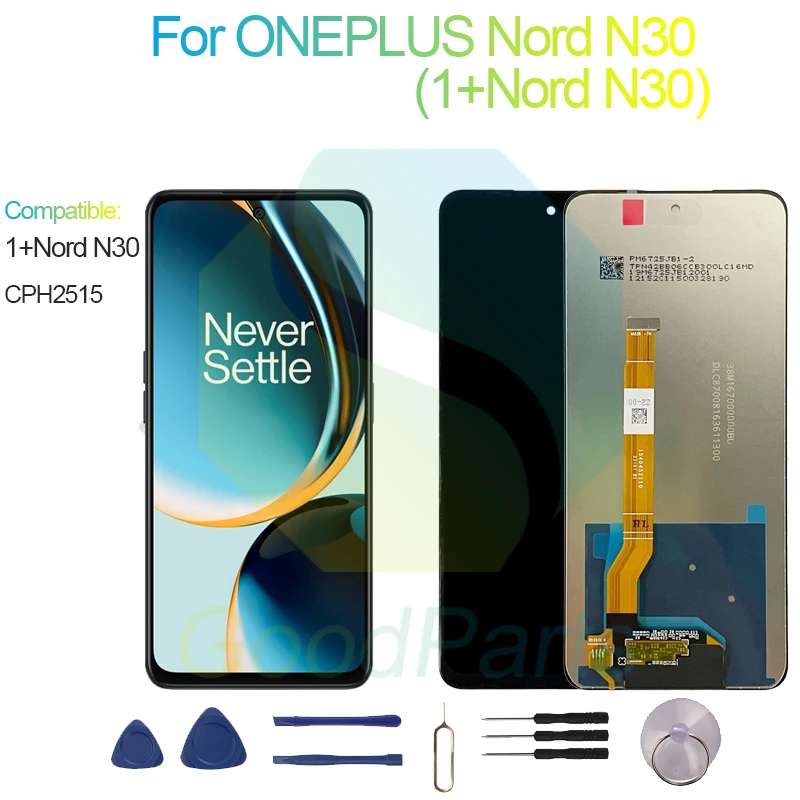 

ЖК-экран для ONEPLUS Nord N30, 6,72 дюйма, CPH2515 1 + Nord N30, сенсорный дигитайзер в сборе, замена