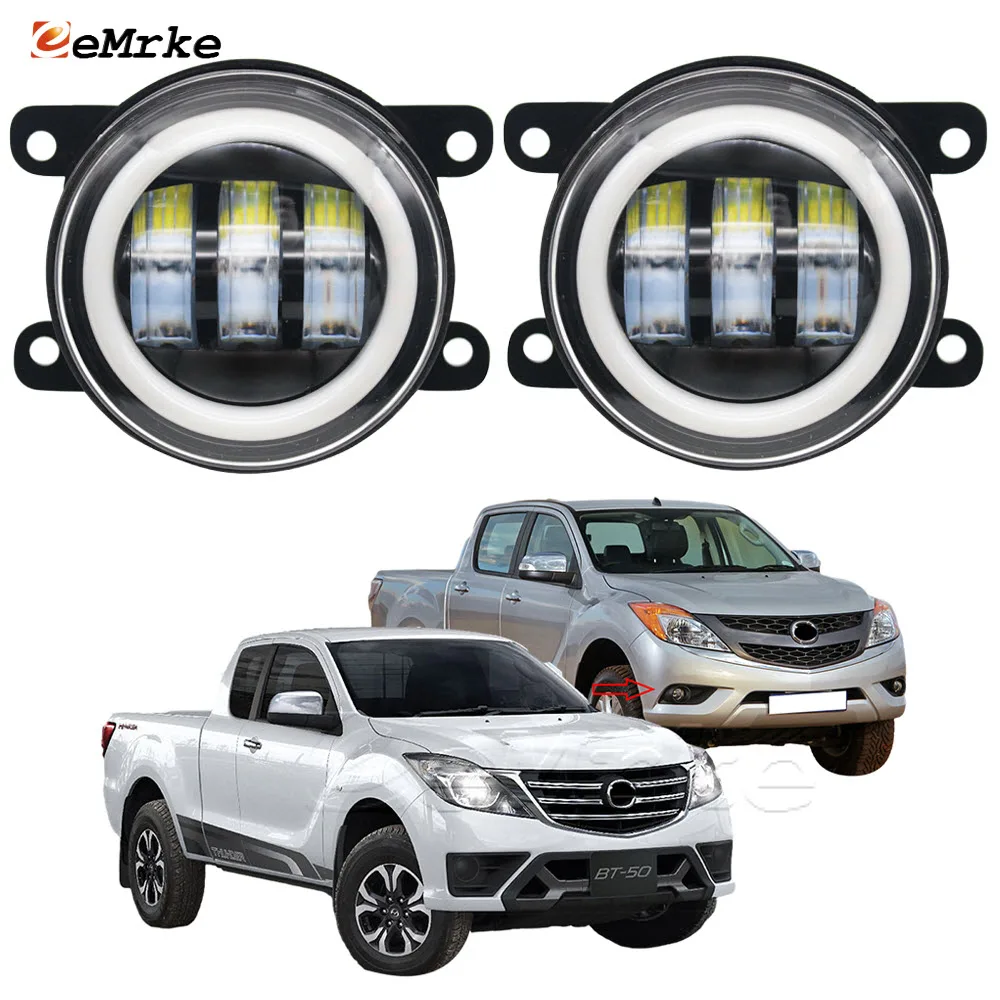 

2Pcs Led DRL Angel Eye for Mazda BT-50 BT50 BT 50 2011 2012 2013~2019 Head Lamp w/ Lens Turn Signal Lights Fog Lights Assembly
