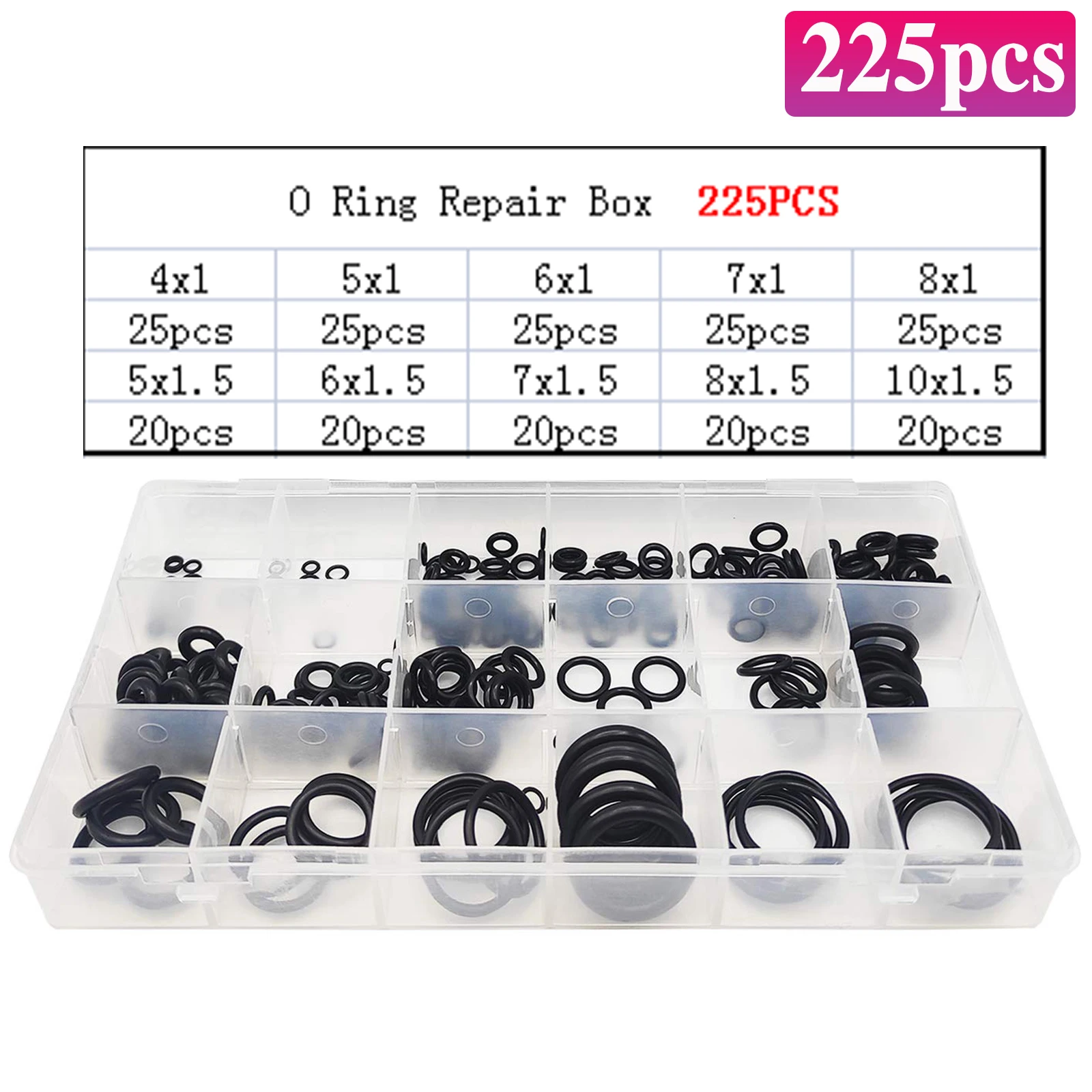 Kit 200 Guarnizioni Idrauliche In Gomma NBR - 15 Misure Diverse Per Tubi Acqua, Olio E Applicazioni Industriali - Foto 9