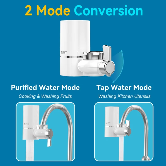 ALTHY Faucet Tap Water Filter เครื่องกรองระบบลดสารตะกั่ว คลอรีน และรสชาติไม่ดี NSF Certified 320-Gallon Kitchen 5