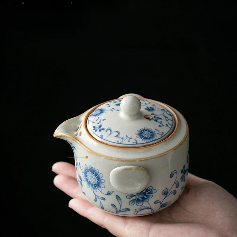 Ru kiln Quick cup a pot a cup set personal special grasping tea maker teapot and cup set camping portable travel tea set