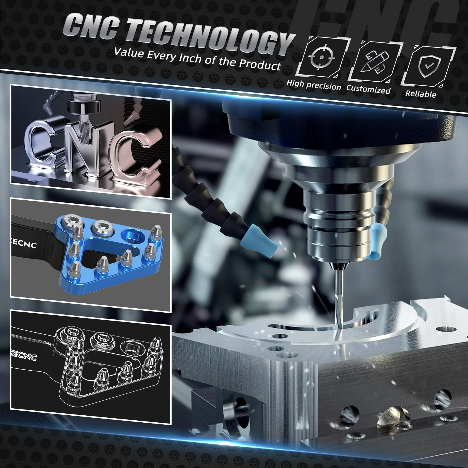 NICECNC Für KTM 690 Enduro R SMCR 690 SMC R 2011-2018 Bremspedalhebel Für Husqvarna 701 Enduro Supermoto 2016-2019 – Detail 14