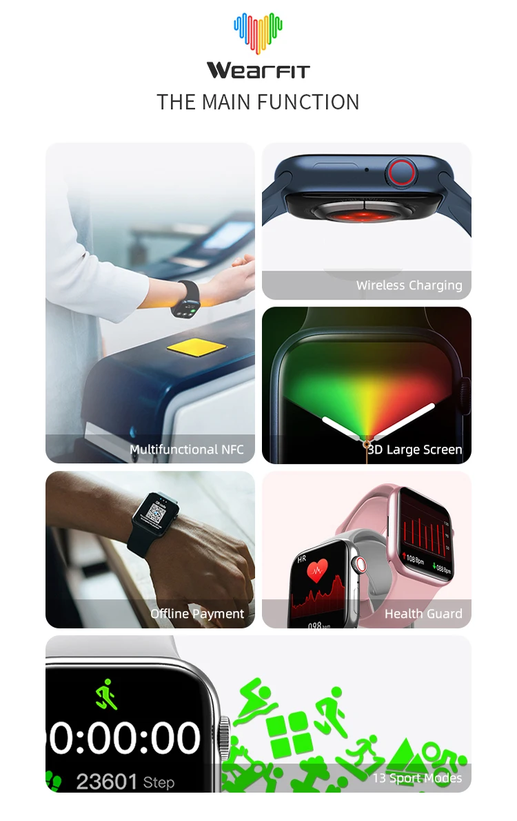 Original HW67 Plus Smart Watch 1.9 inch 44mm Bluetooth Heart Rate Sleep Monitoring Wristwatch Women Men Smartwatch PK IWO 14 Pro