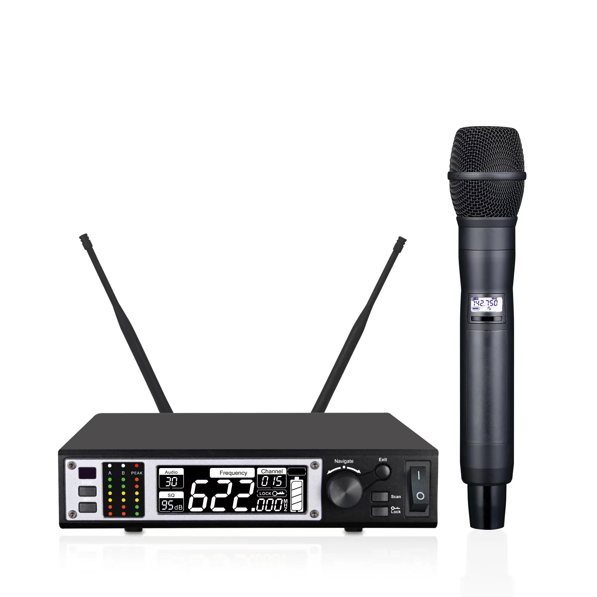 

SOM AD4D-MINI Stage Microphone Wireless System Condensor Microfone Hand Mic & Lavalier Microfono UHF Microfone