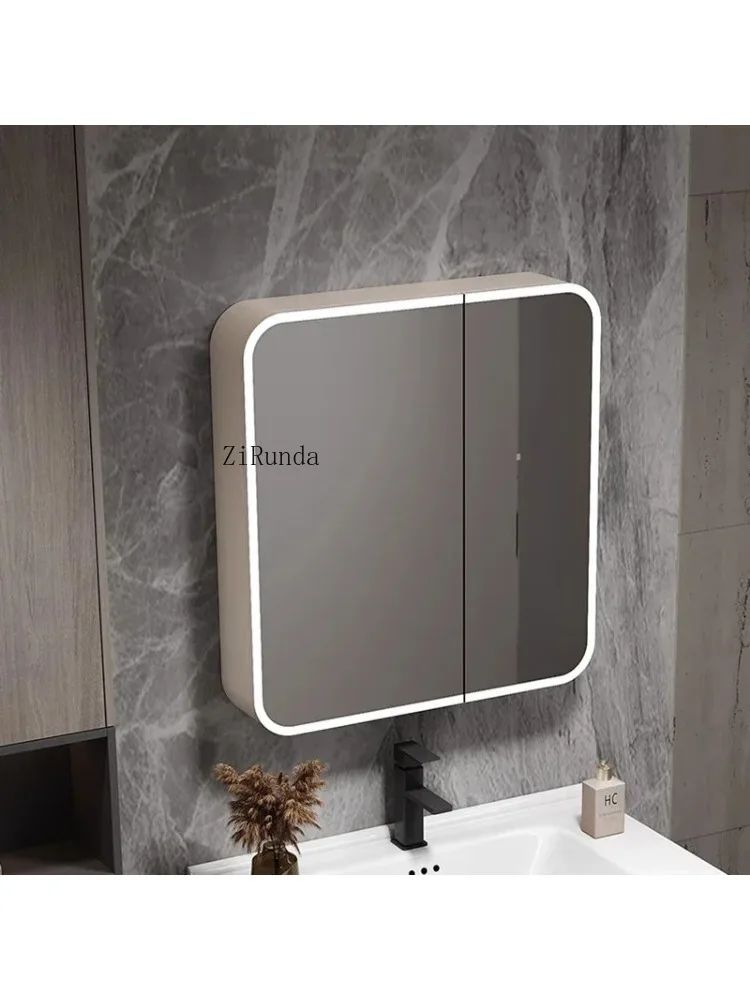 Smart Bathroom Mirror Cabinet Wall-mounted Aluminum Induction Light Storage Mirror Cabinet Simple Home Furniture
