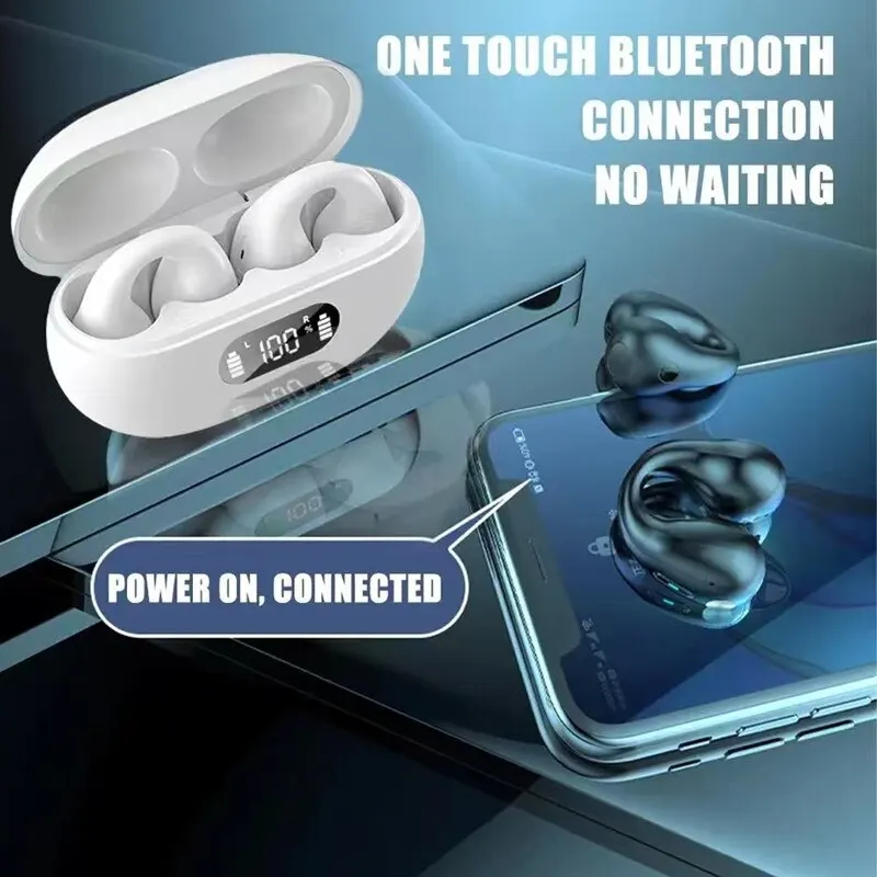 

2023 New TWS Earbone Conduction Wireless Bluetooth Earphones for Sports, Fitness, and Running Earrings Earphones