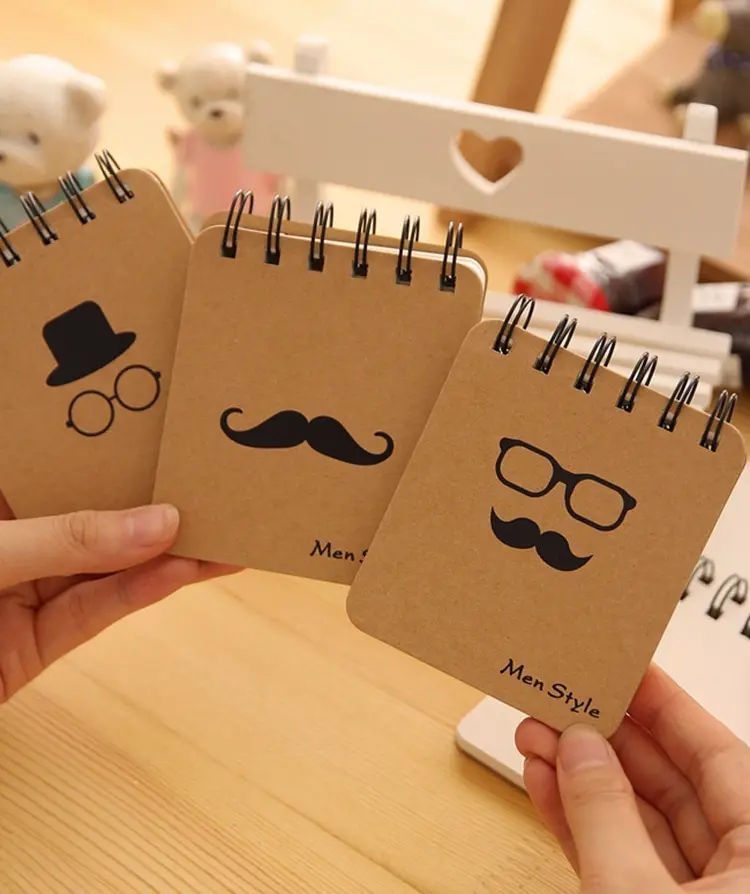 2pcs Beard Glass Notepad Creative Students Pocketbook Diary Portable Notebook Party Gifts School Christmas Gifts For Students