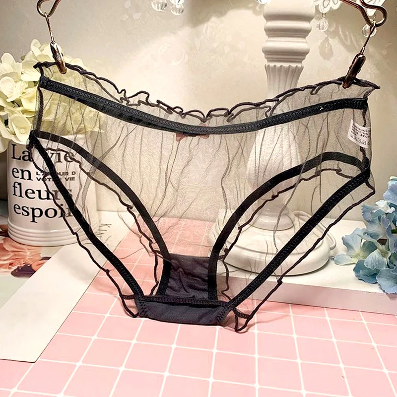 Cotton Panties Seamless Panties Lace Panties Female Underwear Women Panties Womens Underwear Women's Underwear Panty Sexy Lace Panties Summer Thin Mesh Briefs Girls Bow Mid Waist Seamless Underpants Female Lingerie