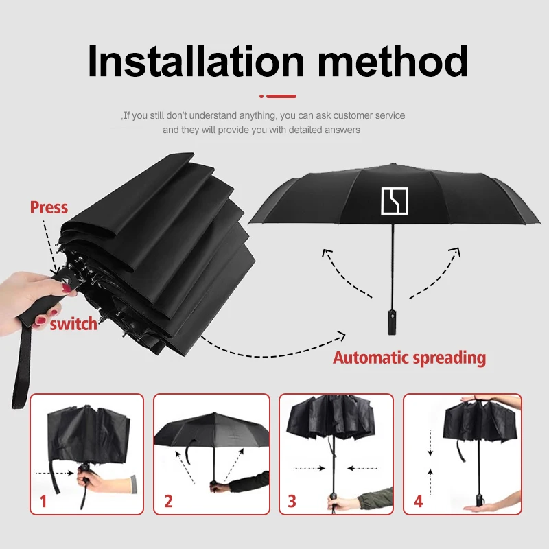 Car Folding Umbrella 12 Bone Automatic Sunshade Accessories Zeekr 001-009 X Krypton