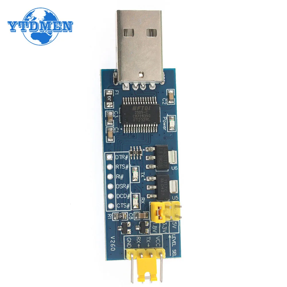 FT232RL USB To TTL Serial Port Module 5V 3.3V 1.8V Level Download Program Line  Serial Interface Module FT232