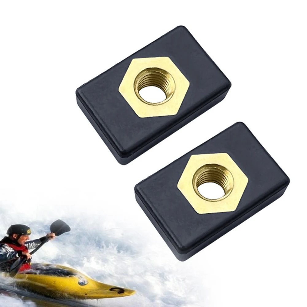 

2/6/12Pcs Track Rail Screws M6 Nut Nutsert Black 22X14X7mm Nylon Copper Kayak Boat Watercraft Canoe Replacement Accessories