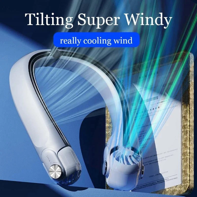 

Xiaomi Tilt Rotor Neck Fan 3 Speeds Portable Neck Fan Hands-Free Neckband Cooling Fan Mini USB Rechargeable Air Conditioner Turb