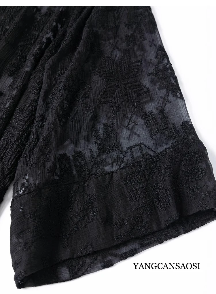 2024 Women's Summer New Natural Mulberry Silk Heavy Industry Embroidery Loose Split Sleeve Cardigan Sunscreen Shawl Coat