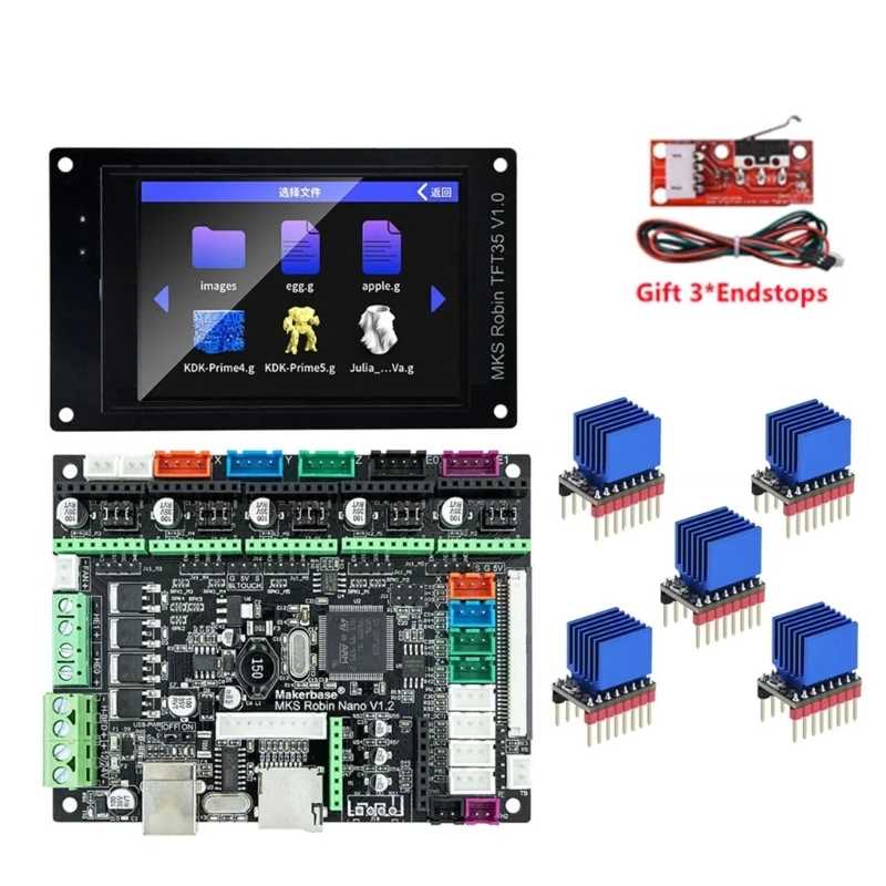 

3D Printer Motherboard Robin V1.2 TFT35 WIFI Controller 32Bit Set STM32 Microprocessor