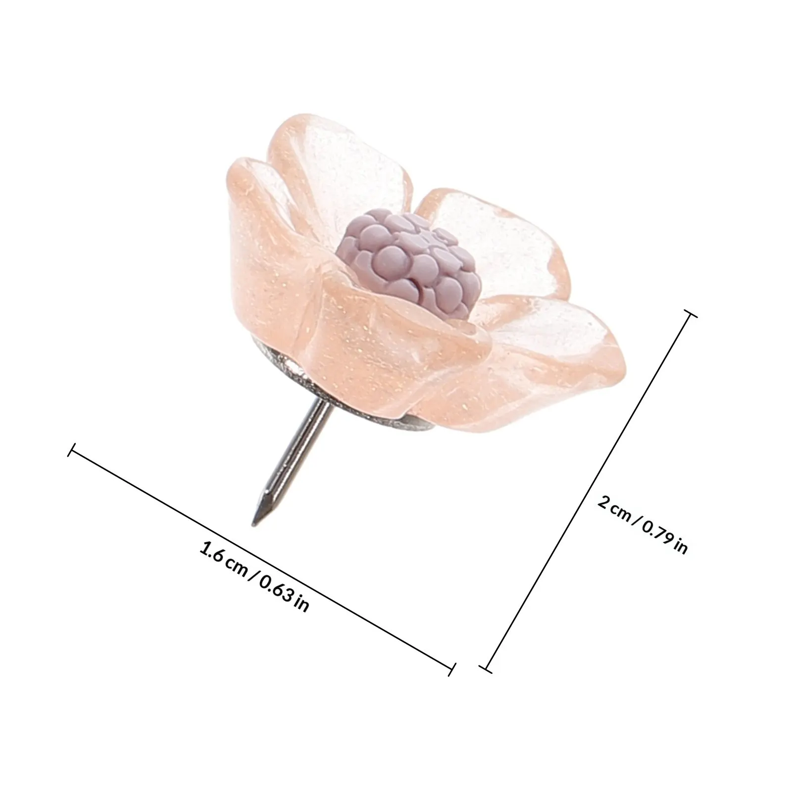 20Pcs 꽃 모양의 푸시핀 프리미엄 고급 소재 DIY 벽 장식을위한 섬세한 압정 사무용품 지도 못