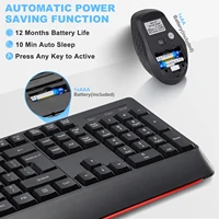 Huo Ji CQ088 Wireless Mouse and Keyboard Set - 88 Keys with 2.4 Receiver USB Interface for PC - Black - Image 3