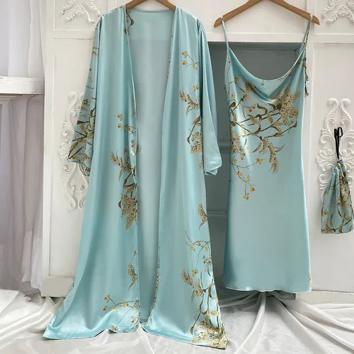 스타일리시하고 실용적인 잠옷: 프린트 2pcs 로브 수면 정장 추천