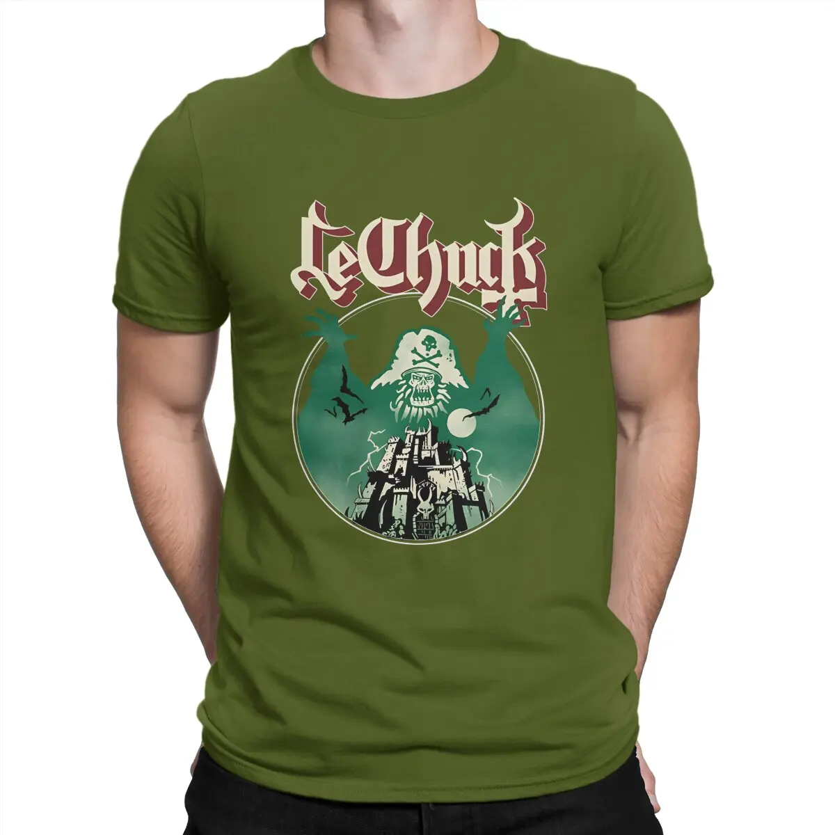 thumbnail image 1 of Camiseta pirata de algodón para hombre, novedosa, con cuello redondo, banda, manga corta, estampado gráfico, 1 of 7