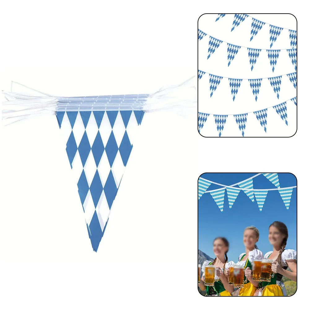 1 Stück 10m Oktoberfest Wimpelkette Bayerische Dekoration Banner Oktoberfest Girlande Wimpel Wasserdichte PE Außendekoration – Detail 9