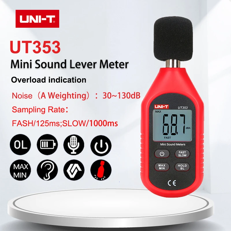 UNI-T UT333 UT353 UT363 UT383 Handheld Mini Digital Thermometer Hygrometer Anemometer C/F Noise Meter Photometer Illuminometer sound level meter digital noise meter