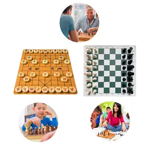 Luoyer 15 polegadas Conjunto de xadrez chinês com PU Couro Foldable Board  Xiangqi Portable Chinese Chess Game Set Estratégia Xiang Qi Jogos de  tabuleiro para 2 jogadores para crianças adultos Família 