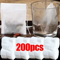 50pcs/lot Disposable Teabags Non-woven Fabric Tea Filter Bags for Coffee Spice Tea Bag with Drawstring Filters Kitchen Teaware 1