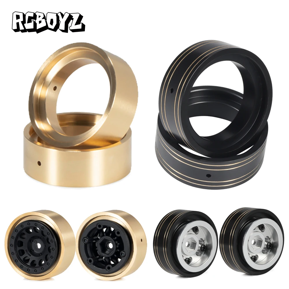 

1.3inch 35g Brass Wheels Beadlock Clamp Rings for 1/18 RC Car Crawler TRX4M Weights Defender Bronco Stock Tires Upgrade Parts