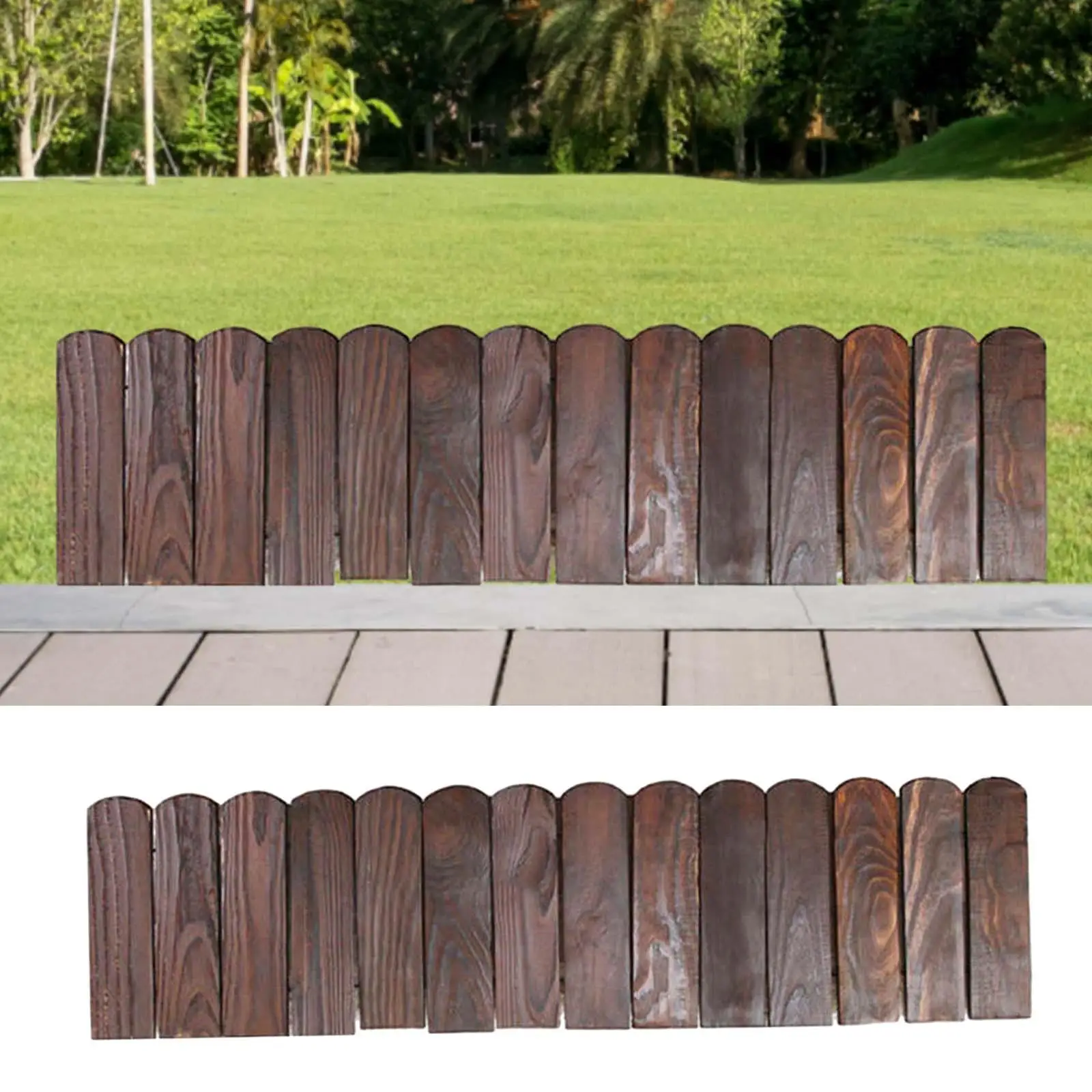 Decorative Garden Fence Garden Fencing Fence Decoration Detachable Barrier Wooden Border for Outdoor Lawn