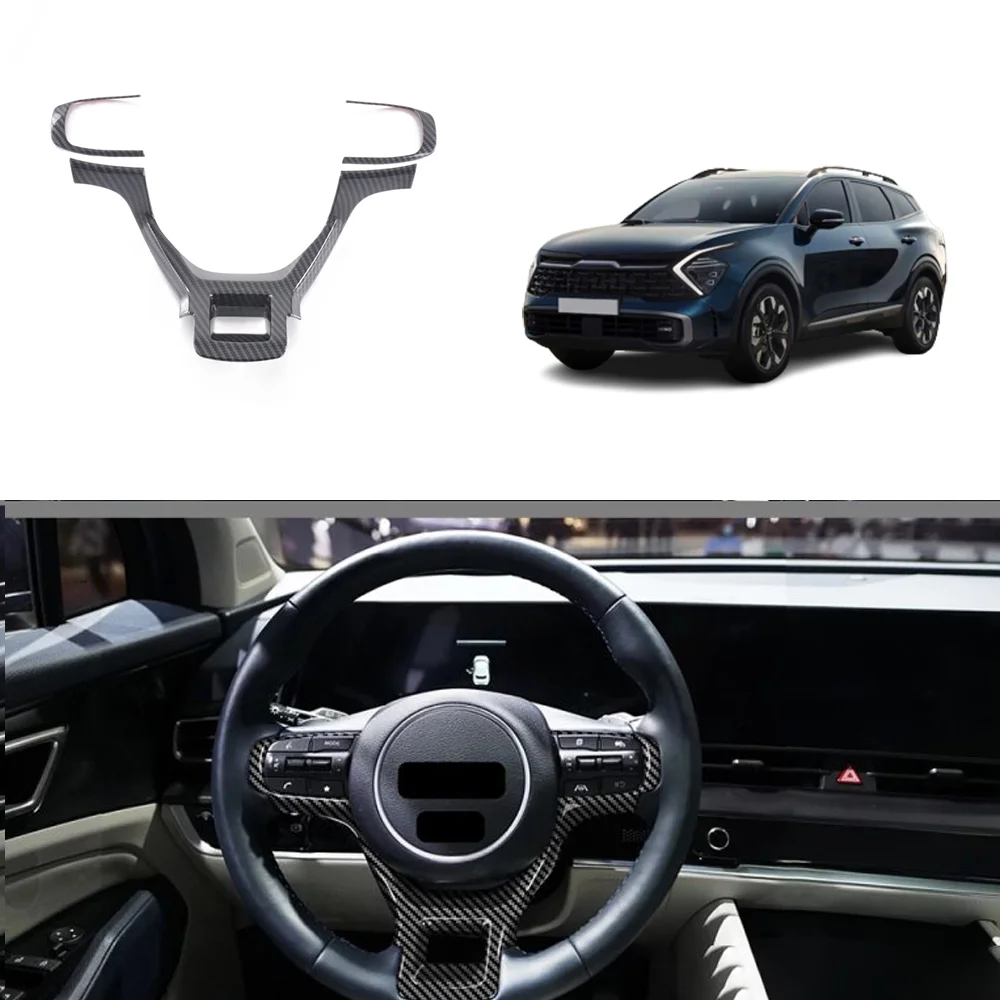 

For Kia Sportage NQ5 2022 2023 Sportage Hybrid GT Line HEV Car Steering Wheel Trim Frame Button Cover Interior Accessories