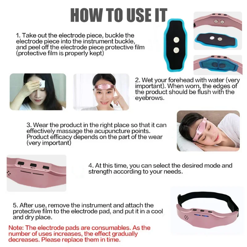 Smart Heating Voice Electric Head Massager Anti Stress Brain Sleeping Aid Therapy Sleep Insomnia Helper Stress Relax Headache