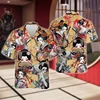 3D Print Japanese Warrior Shirts For Men Samurai Graphic Beach Shirt Fashion Mens Short Sleeve Button Down Blouses Tops 2