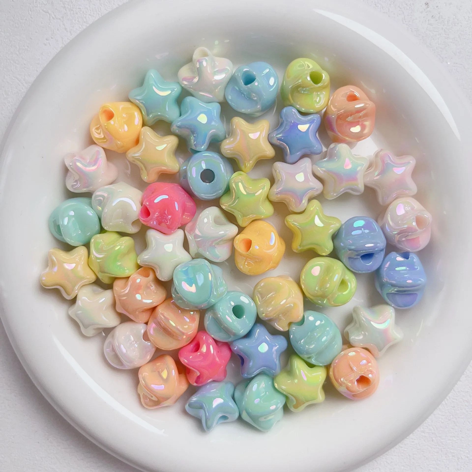 16mm Cute Fat Star Beads For Jewelry Making Phone Chain Keychain Earrings Bracelet Kids Hair Pin Accessories DIY Pet Decorations