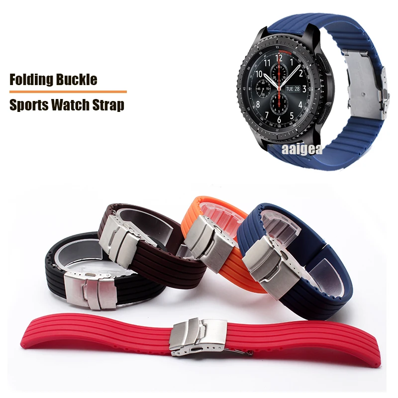 

Ремешок силиконовый складной с пряжкой для Samsung Galaxy Watch 6 40 мм 44 мм Watch 6 Classic / Watch3 / Watch4 / Watch5 / Active 2 /Gear S3