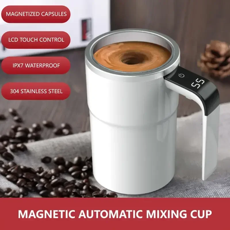 380ml Mini elektrische Kaffee selbst mischen Tasse ip67 wasserdichte lebensmittel echte Kaffeetasse USB wiederauf ladbare automatische Magnet becher für Tee