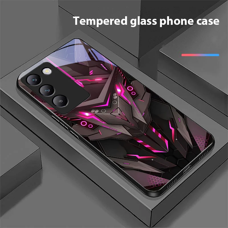 Enhanced Black Tempered Glass Phone Case by Creative Mech