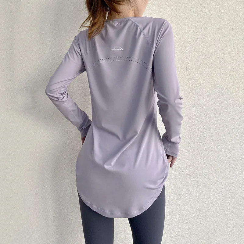 Long Sleeve Yoga Clothes Women Sportswear Gym Running Blouses Shirts Sports Tops Fitness T-shirt Gym Clothing Workout