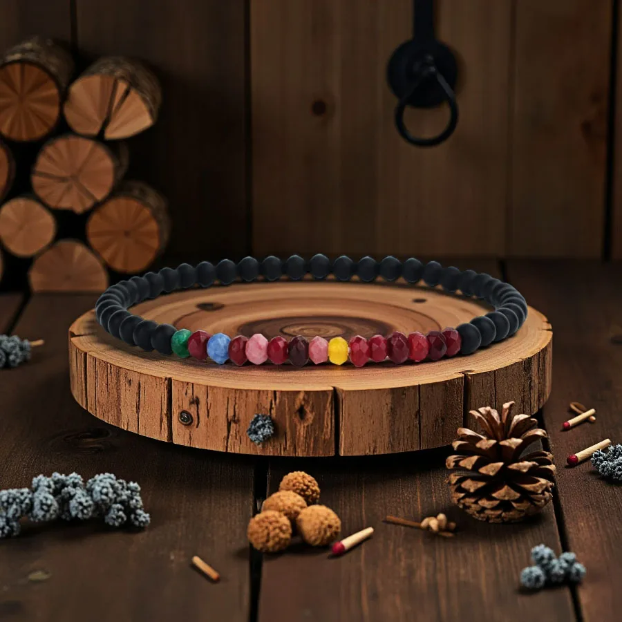 Black Onyx Stone Unisex Yoga Meditation Bracelet