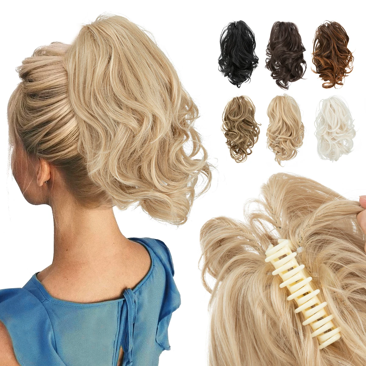 SARLA Clip In Ponytail Hair Extension Synthetic Ponytail Synthetic Hair Accessories Clip In Ponytail Extensions One Piece Premium Synthetic Diy Claw Clip