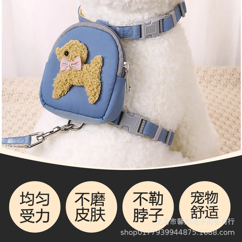Dog Harness Dog Leash Vest Dog Chain Walking Rope Cat Chest Strap Pet Snack Bag Cat Collar Pet Backpack Accessories Harness Puppy