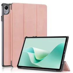 Ultra - Slim Shockproof Tablet Case with Smart Wake - Up Feature - Premium PU Leather Protective Cover (Rose gold)