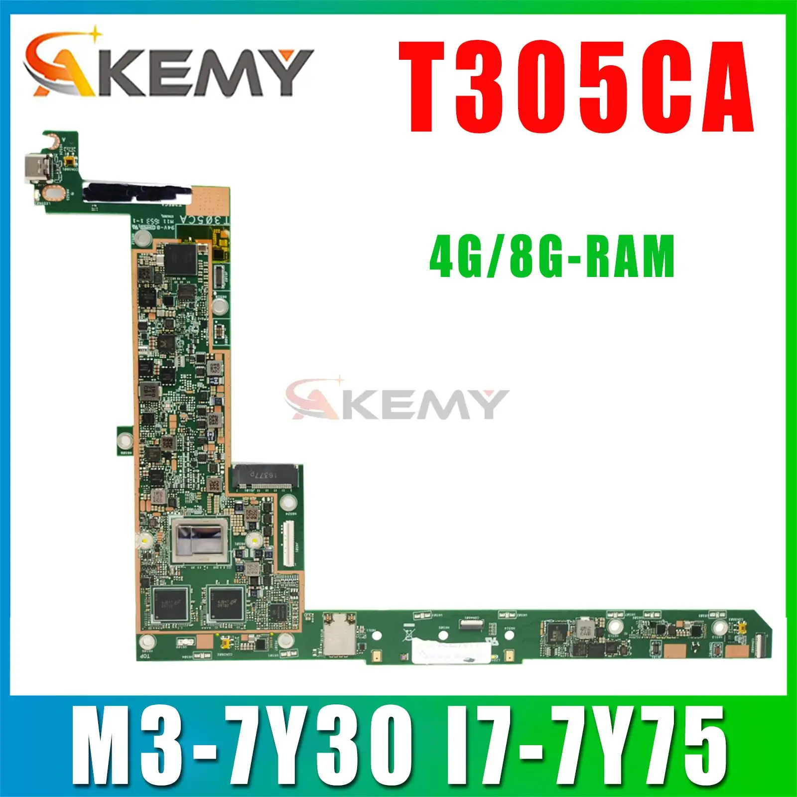 

For ASUS T305CA Laotop Mainboard T305C T305CA Motherboard With 4G/8G-RAM M3-7Y30 I7-7Y75 CPU